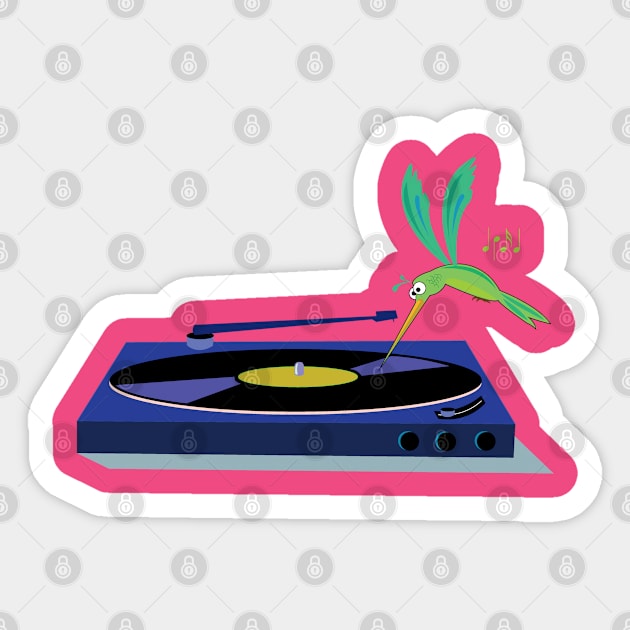 hummingbird DJ Sticker by Brash Ideas